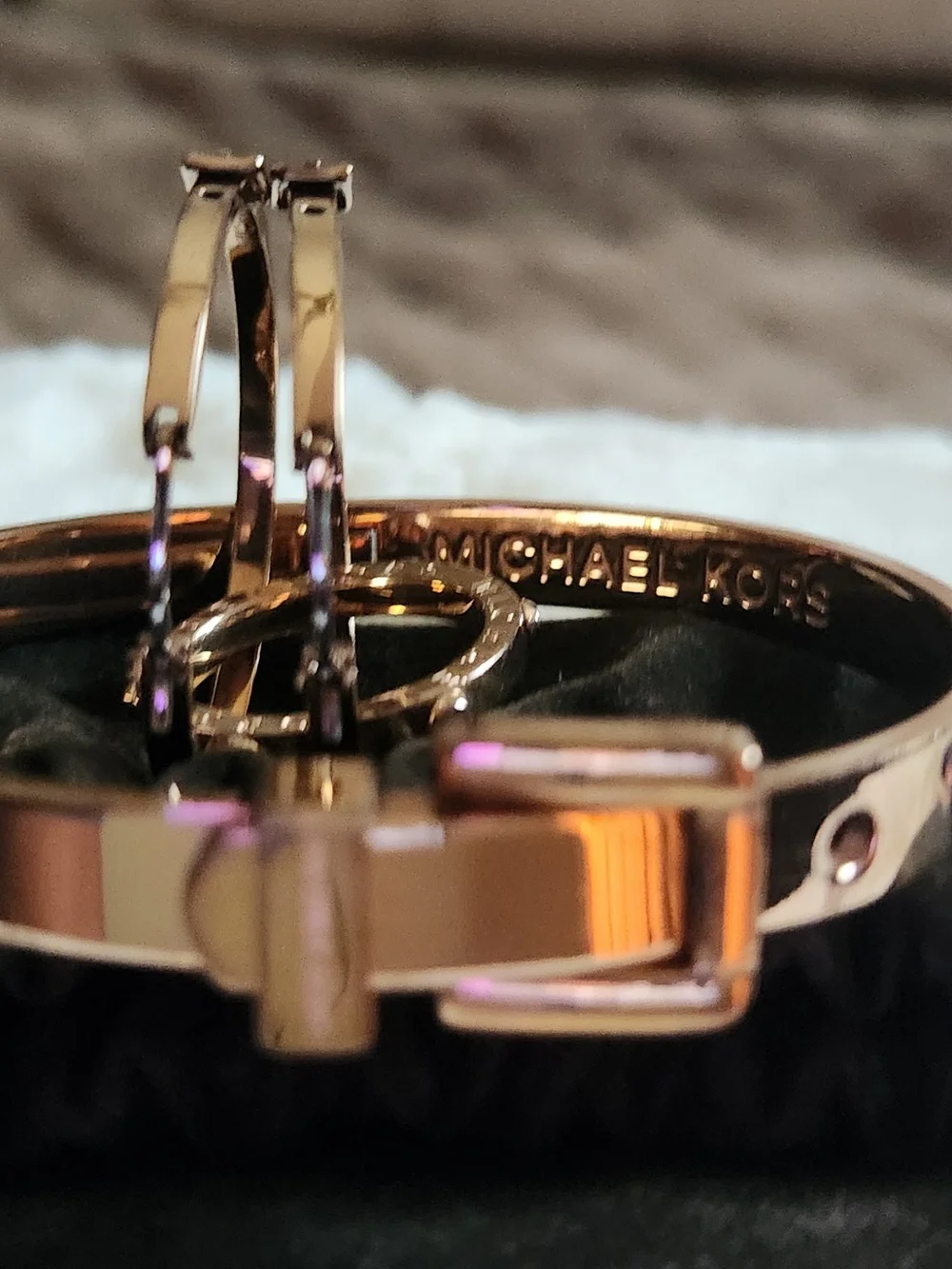 ROSE Gold-Tone Women's Bangle, Hoop Earrings and Ring Set By MICHAEL KORS